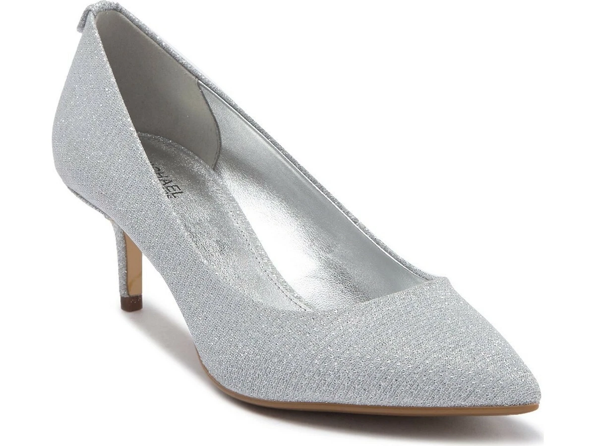 Michael kors flex hotsell kitten pump silver glitter