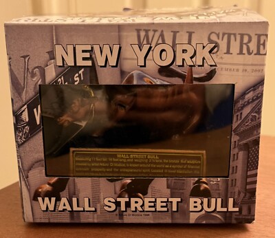 Official Licensed Bronze Wall Street Bull Stock Market NYC Resin Figurine Statue