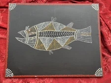 Australian Aboriginal  Fish Painting By John Weeronga Bartoo 2005