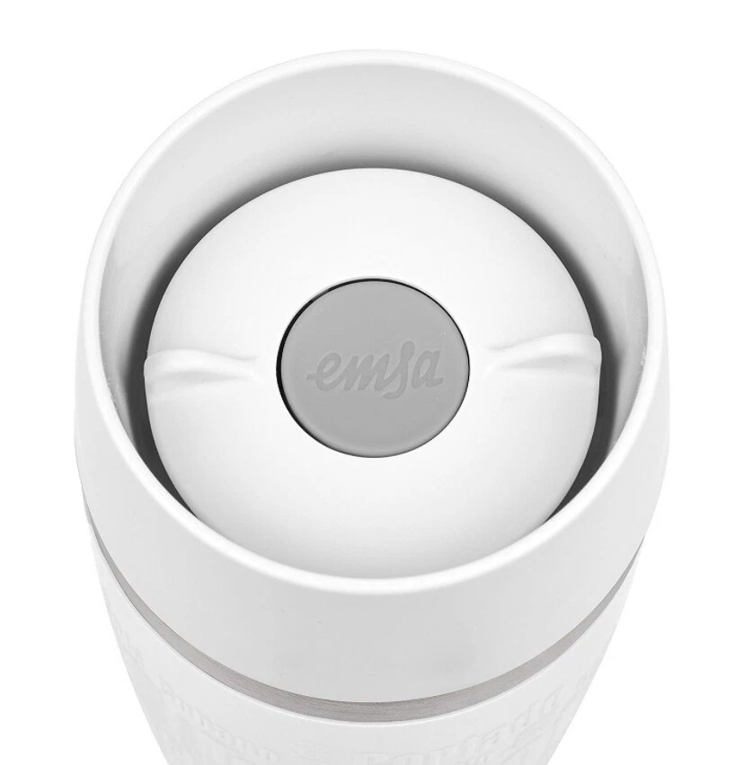 Emsa Vacuum Mug "Travel Mug" 12.2 fl oz In White. Best Gift.  German Quality - Image 3 of 4