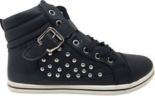 Ladies High Top Trainers Comfy Casual No Heel Canvas Sneakers Shoes UK Size 3-8