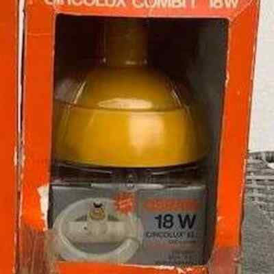 1970s New Osram Circolux Combi 1 Spaceage UFO Pendant Lamp 18W in Original Box Yellow Ger