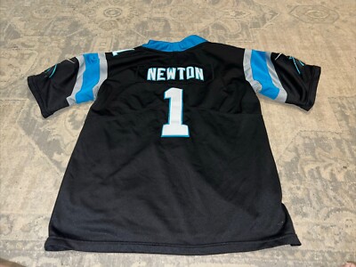 Nike Youth Boys Shirt Sz Large Jersey Black Sz Carolina Panthers Cam Newton NFL