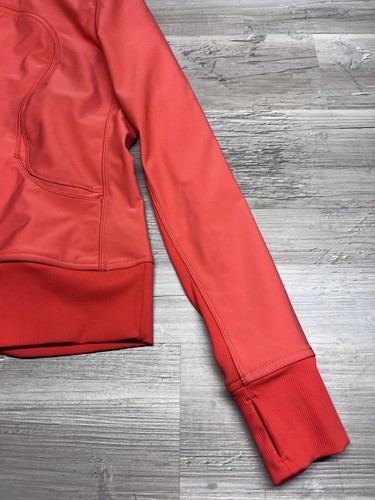 Lululemon Jacket Womens Size 10 Orange Full Zip Hooded Removable Fleece Collar - 第 3/11 張圖片