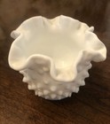 Vintage Fenton ? Milk Glass Hobnail Ruffled Edge Votive Candle Holder Candy Dish — photo 8