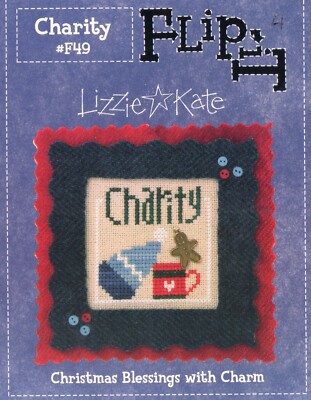 LIZZIE KATE FLIP IT ''CHARITY'' WEIHNACHTSSEGEN CHARM KREUZSTICHKARTE (F49)