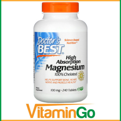 Doctor's Best Chelat Magnesium hohe Absorption 240 Tabletten, Knochen, Herzmuskel