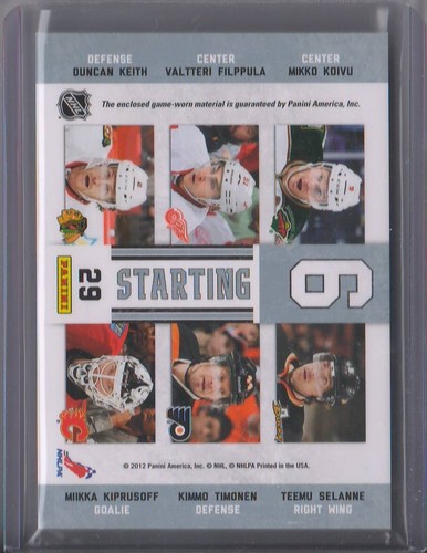 2012-13 PINNACLE KOIVU/SELANNE/FILPPULA/KEITH/TIMONEN/KIPRUSOFF STARTING 6 - Picture 2 of 2