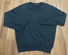 Polo Ralph Lauren Sweater Mens Extra Large V Neck Pima Cotton Gray Pullover