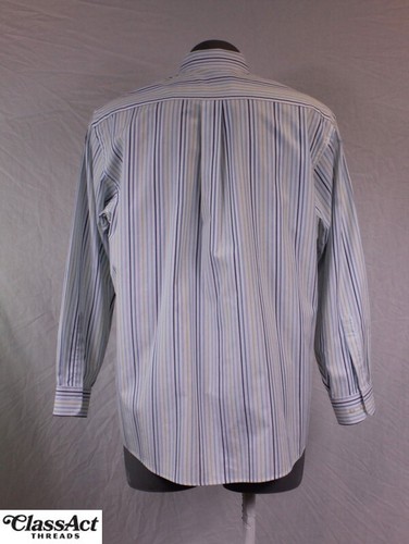 Jos A Bank Long Sleeve Button Down Travelers Collection Shirt Striped Sz L - Picture 3 of 5