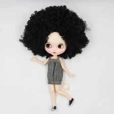 12" Blythe doll Nude Black Wool roll explode hair dudu mouth Factory Joint Body