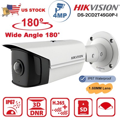 Hikvision 180° Super Wide Angle 4MP IP Bullet Network Camera POE DS-2CD2T45G0P-I