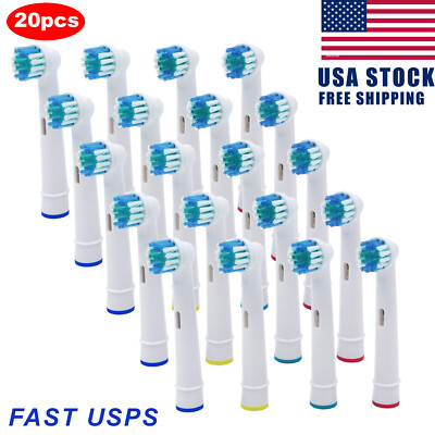 20× Brush Heads work for oral B Pro 1500 CrossAction, Pro 8000, Pro 7000, P2000 