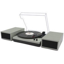 LP No.1 Record Player with Stereo Bookshelf Speakers, Vintage 3-Speed Green