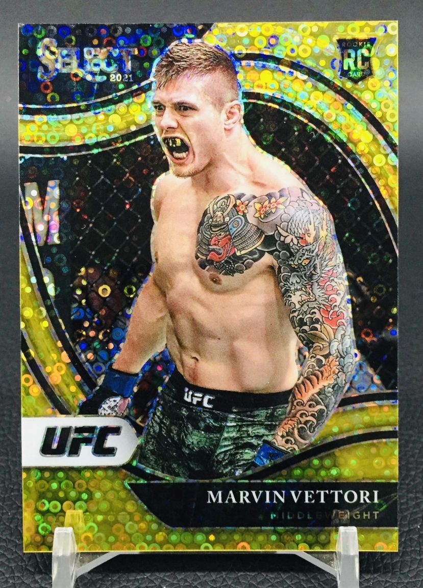 2021 Panini Select UFC MARVIN VETTORI RC Octagonside Gold Disco Prizm /10 SSP