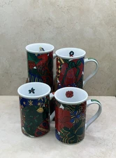 Set of 4 Fine Works Designs- HOLIDAY ELEGANCE 1995 Ltd Ed COFFEE MUGS Unused