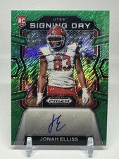 2024 Panini Prizm Draft Picks Jonah Elliss RC Green Shimmer Signing Day Auto /8