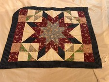 Vintage Better Homes Gardens King Bed Star Quilt Set Patchwork Floral Cottage