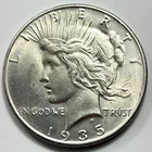 1935-P $1 Peace Dollar 90% Silver Philadelphia US Coin - LUSTER! FINAL YEAR!
