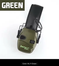 Green Impact Slim Electronic Hearing Protection Muffs - PDE Patriot