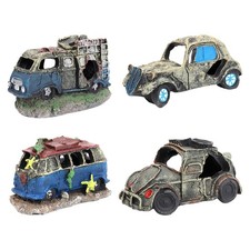 Auto Wrack Aquarium Dekoration Betta H&ouml;hle Garnelen Lebensraum Statue Kreative