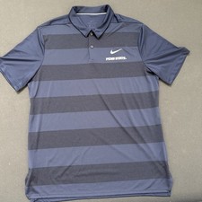 Nike Dri-FIT Penn State Nittany Lions Polo Shirt Men's XL Navy Blue Striped Golf