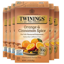 Twinings Orange Cinnamon Spice Herbal Tea 20 Count 6pk