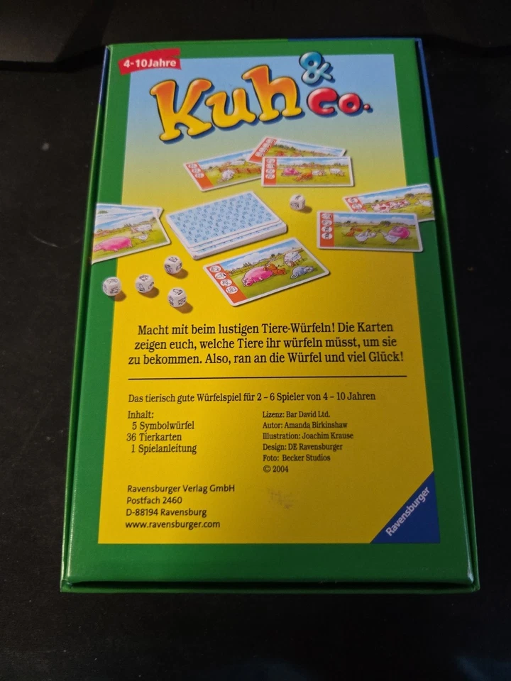 Ravensburger 23160 Kuh und Co. Mitbringspiel Würfelspiel Lernspiel Kinderspiel - Bild 2 von 2