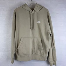 Nike Beige Tan Pullover Hoodie Small S Embroidered Swoosh