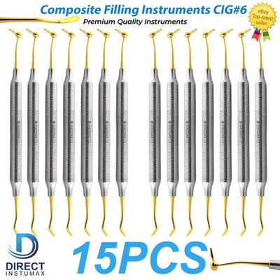 Titanium CIG#6 Dental Plugger   Gold-Tip Composite Filling Condenser & Spatula