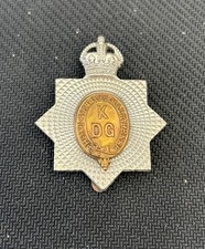 Genuine 1st Kings Dragoon Guards KDG Cap Badge 1915-1937 Heavy Cavalry K&K 735