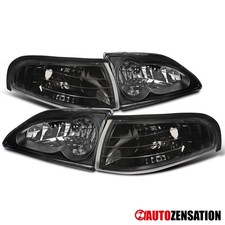 Fits 94-98 Ford Mustang Black Headlightscorner Turn Signal Lamps Leftright