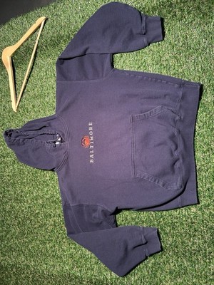 Columbia Baltimore Graphic Print Pullover Hoodie Navy Logo Pockets Men's M