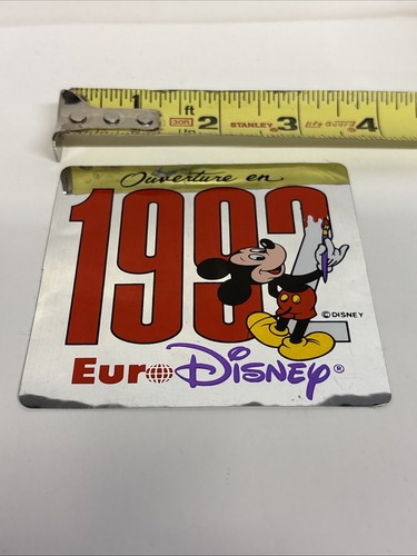 Disney Unused Reflective Sticker Pre-Opening of EuroDisney 1992 Mickey Mouse - Picture 4 of 4