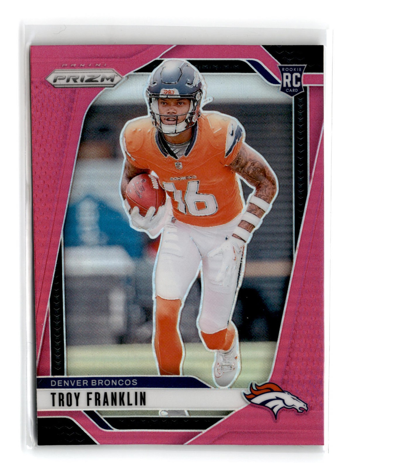 Troy Franklin 2024 Panini Prizm Pink Rookie #393 RC Denver Broncos