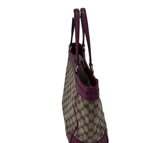 Gucci Handtasche GG Muster Canvas Leder Braun Lila Gebraucht Echt Top JPN - Bild 22 von 24