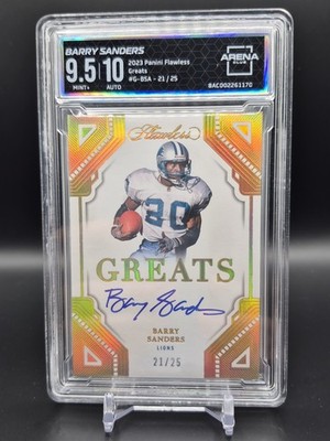 2023 Panini Flawless Greats Barry Sanders LIONS #G-BSA Auto /25 AC 9.5 Auto 10