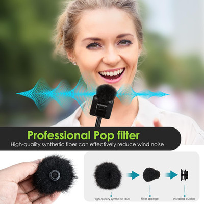 2PCS Wind Muff for Rode Wireless Go 2 Dual Channel Wireless System, Pop Filte...