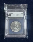 1963-D Franklin Half Dollar 50C, 90% Silver, Business Strike, ICG MS64
