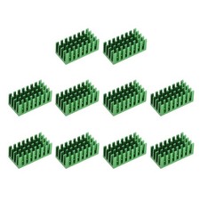11x28x14mm Green Aluminum Heatsink Thermal Adhesive Pad 3D Printers 10Pcs