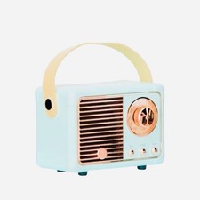 Retro Vintage Bluetooth 5.0 Portable Speaker Mint/Black Wireless New