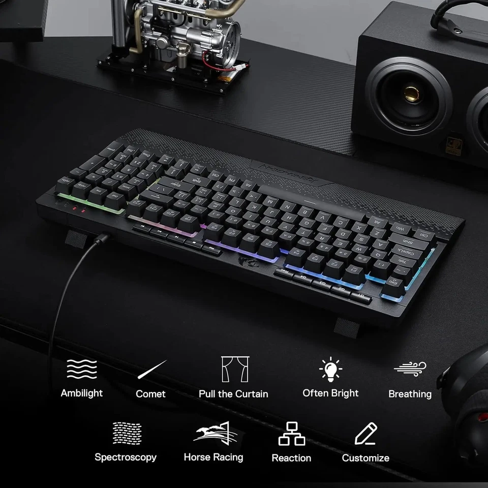 Redragon K515 Shiva RGB Membrane Gaming Keyboard 98 Keys with Wrist Rest - Image 2 of 4