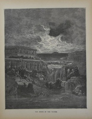 Gustave Dore Religious Art The Rising Waters Art Antique 1880 History