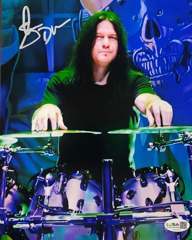 SHAWN DROVER Photo signed / autographed MEGADETH DRUMMER JSA COA