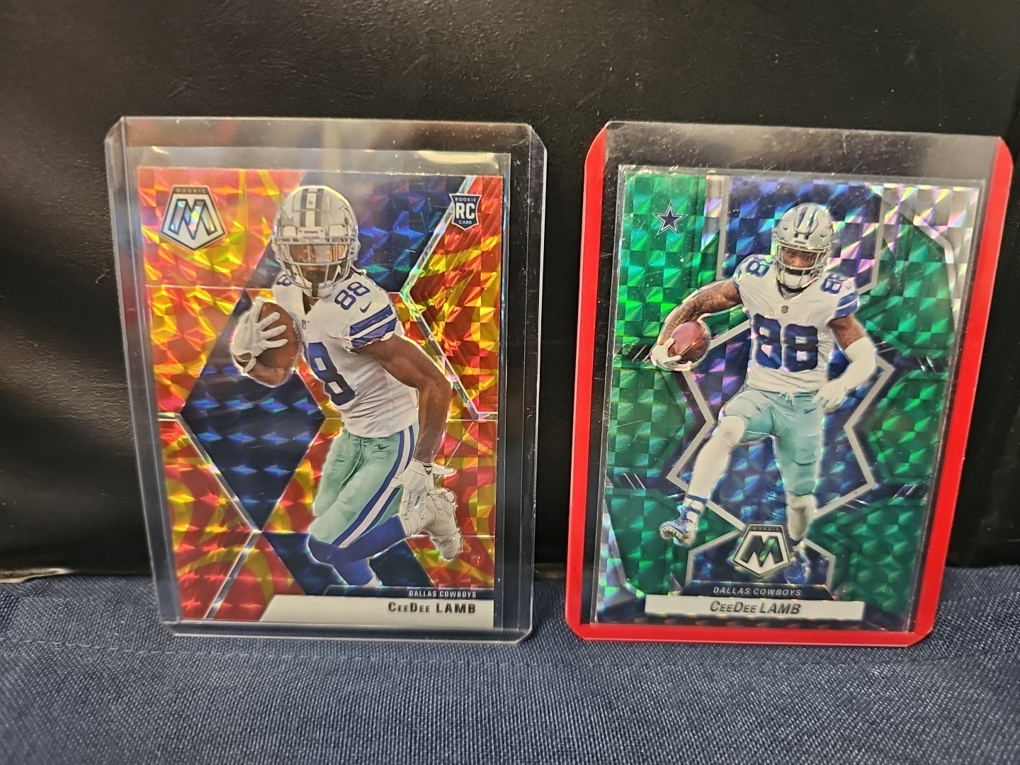 2020 MOSAIC CeeDee Lamb RC #207 ORANGE PRIZM ROOKIE + 54 REACTIVE DALLAS COWBOYS