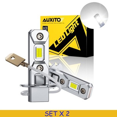 H3 LED Fog Light DRL Bulb 6500K High/Low Beam Super Bright White GF AUXITO 4PCS