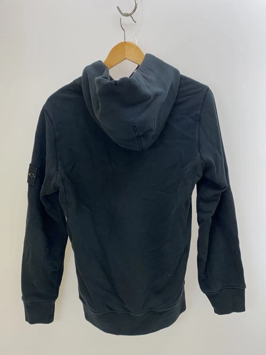 Felpa Stone Island con cappuccio S cotone nero tinta unita casual #EG ADA
