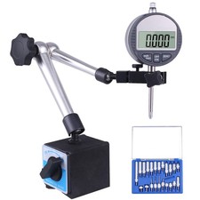Electronic Digital Dial Indicator with Magnetic Base Holder Fine Adjustable L...
