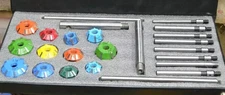 ENGINE VALVE RESTORATION CARBIDE TIPPED SEAT CUTTERS KIT + 8 GUIDE STEMS BOXED