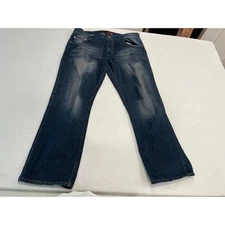 Mecca Denim Men's Slim Fit Dark Wash Jeans 40x32 Bootcut Distressed